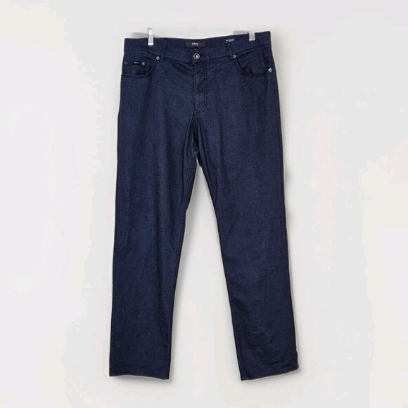 Brax Pants Mens 38x34 (32) Navy Straight Zip Fly Stretch Cooper Regular Preppy - Picture 1 of 16